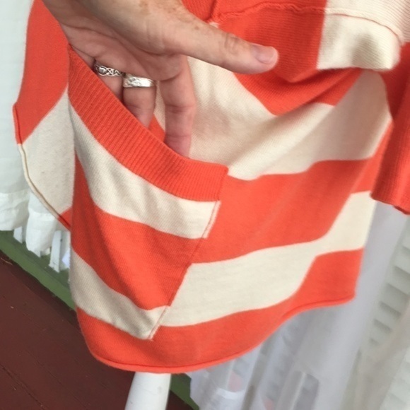SPLENDID orange and white striped open sweater - Picture 3 of 7